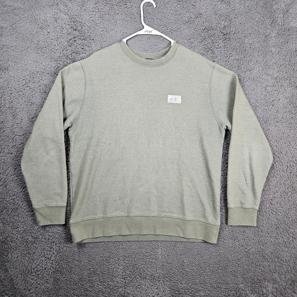 Eddie Bauer Mens Large Sage Green‎ Crewneck Sweatshirt Logo Patch Cotton Blend
